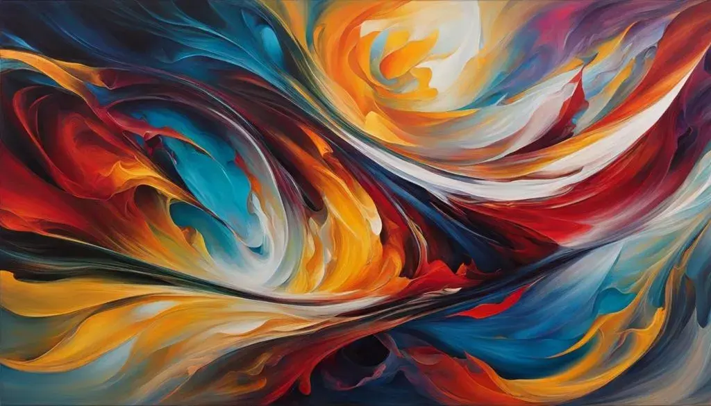 Ejemplo de un cuadro abstracto con colores vivos y ondas. Aprender a Pintar Arte Abstracto- Guía Fácil. 