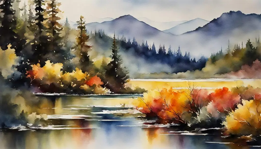 Aprender a pintar con acuarela: Ejemplo de un paisaje pintado con acuarelas.